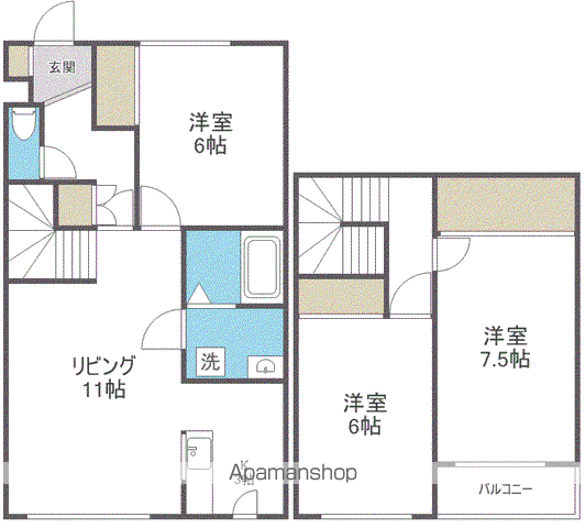 ルミエール菊水上町(3LDK)の間取り写真