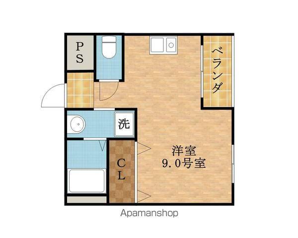 ガーディアンズパレス 高殿(ワンルーム/9階)の間取り写真