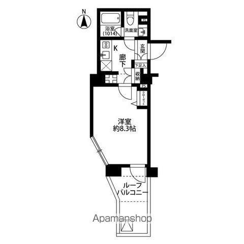 プレールドゥーク永福町(1K/9階)の間取り写真