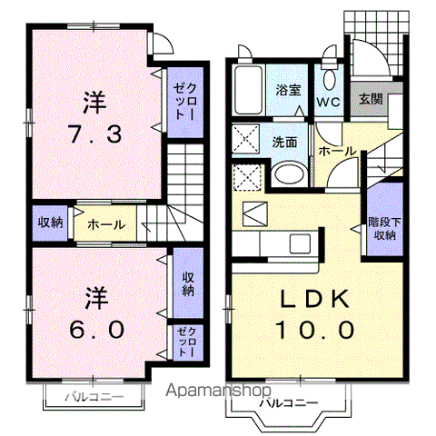 スプリング ハウス(2LDK/1階)の間取り写真