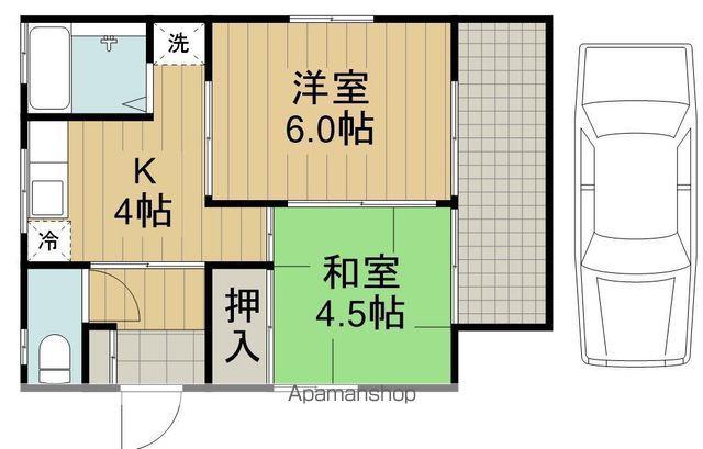 多摩モノレール 泉体育館駅 徒歩5分 1階建 築59年(2K)の間取り写真