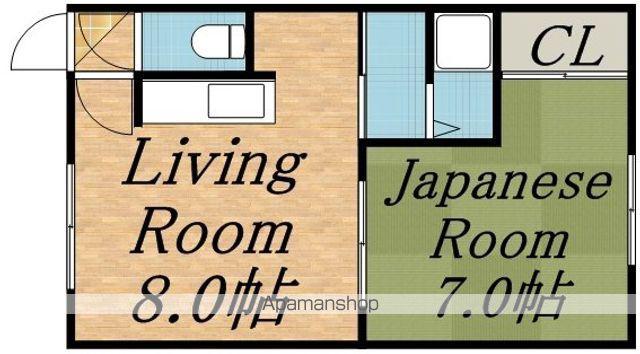 第二憩荘(1LDK/2階)の間取り写真
