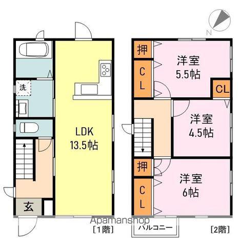 山陽本線 福山駅 徒歩32分 2階建 築8年(3LDK)の間取り写真