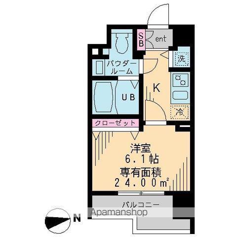 ドゥーエ学芸大学Ⅱ(1K/8階)の間取り写真