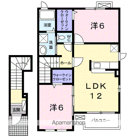 ヴィオラ カーサ(2LDK/2階)の間取り写真