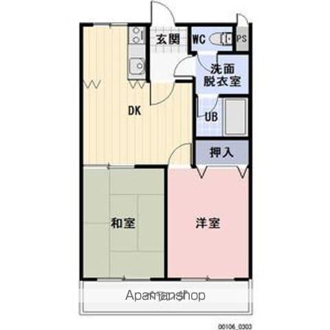 ラ・プラージュ(2DK/2階)の間取り写真