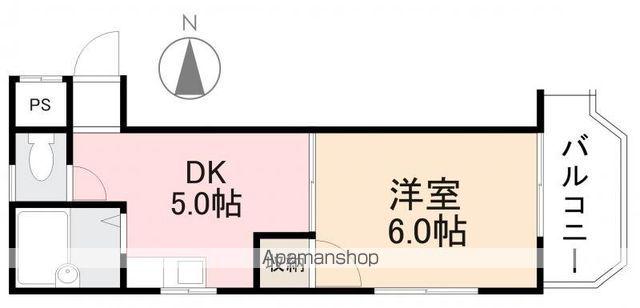 グリーンヒル第二(1DK/2階)の間取り写真