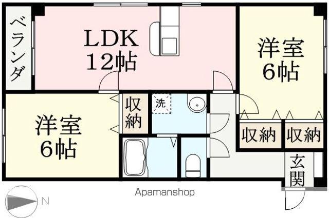 CASTLE M A棟(2LDK/3階)の間取り写真