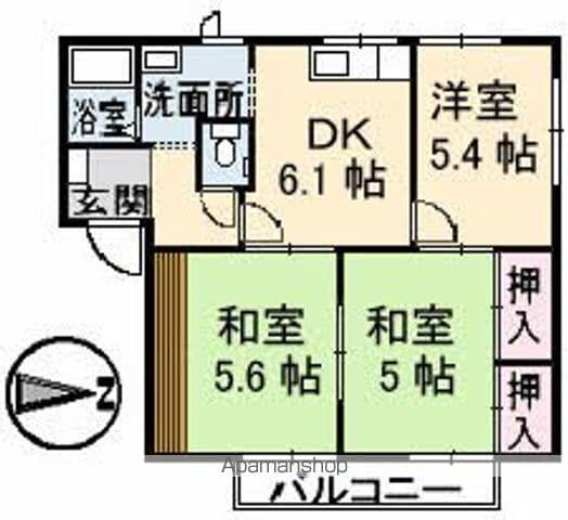 メゾン白石(3DK/2階)の間取り写真