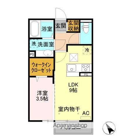 アイオーラTS2(1LDK/1階)の間取り写真