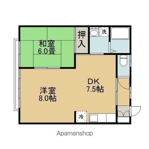 セピア手代森(2DK/2階)の間取り写真