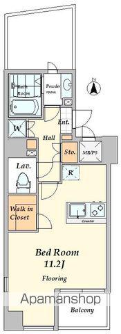 MALULANI千駄ヶ谷(ワンルーム/4階)の間取り写真