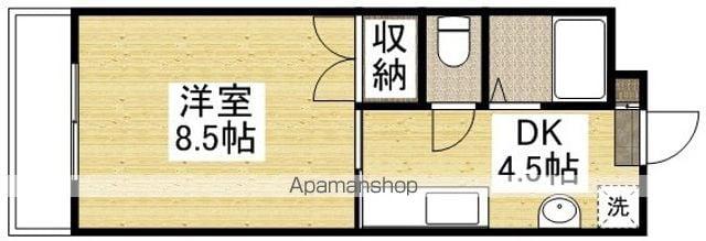 グリンパレスⅡ(1DK/4階)の間取り写真
