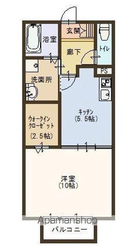 グラシア白国(1DK/2階)の間取り写真