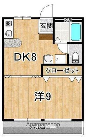 コーポオメガー(1DK/2階)の間取り写真