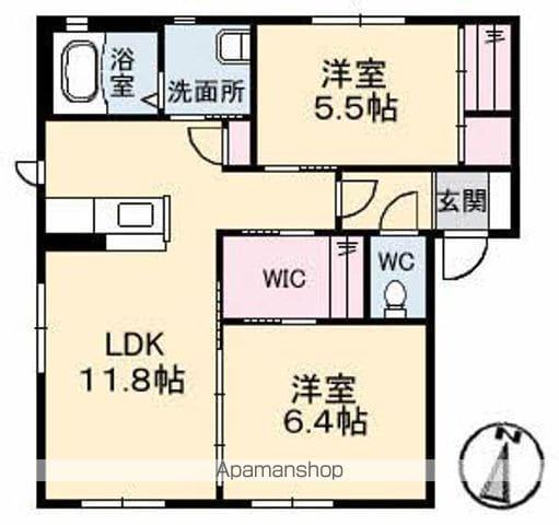 フルーツランド A棟(2LDK/1階)の間取り写真