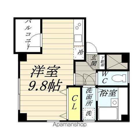 TMSOUND(ワンルーム/4階)の間取り写真