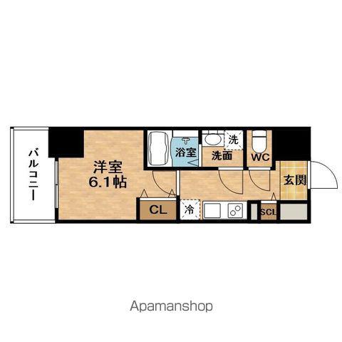ESLEADRESIDENCE大阪福島サウスFLATS(1K/8階)の間取り写真