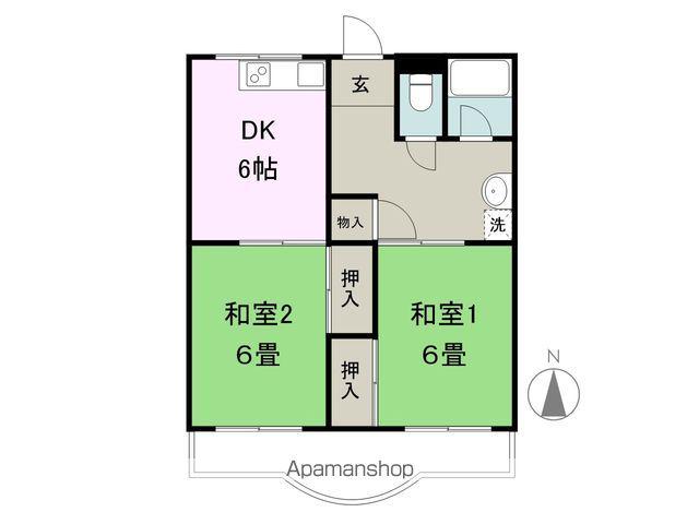 南原ハイツ(2DK/3階)の間取り写真