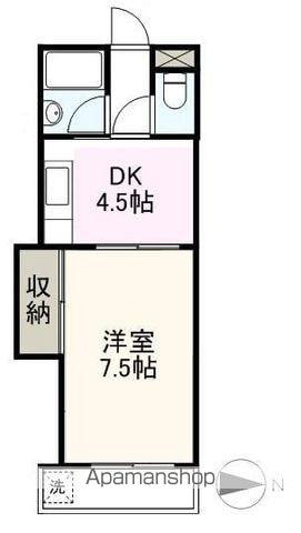 タウンヴィラ(1DK/2階)の間取り写真