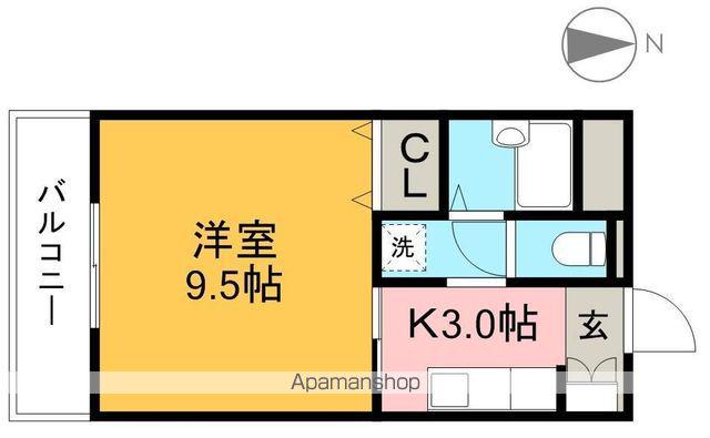 コーポ成岡Ⅱ(1K/1階)の間取り写真