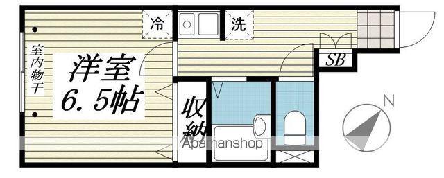 プラージュ知手B(1K/1階)の間取り写真