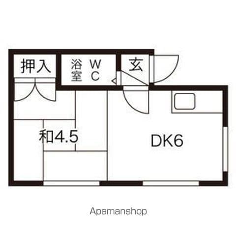 マクセル2/100(1DK/1階)の間取り写真