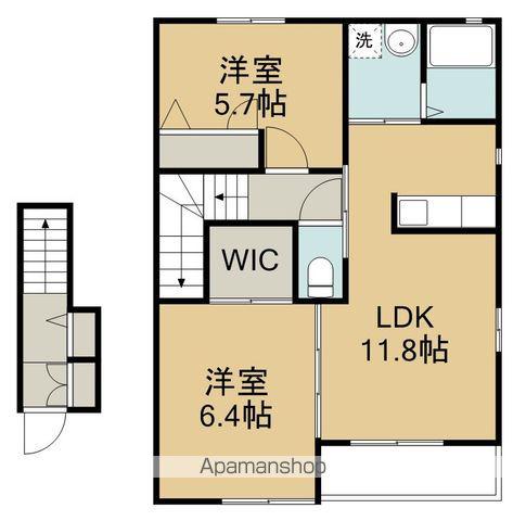 ヴェル・ファミーユ(2LDK/2階)の間取り写真