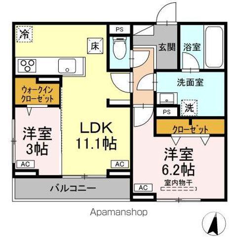 D-RESIDENCE明治町東(2LDK/1階)の間取り写真