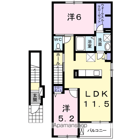 コンフォート ガーデン Ⅲ(2LDK/2階)の間取り写真