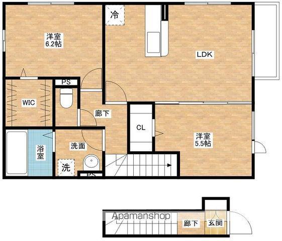 メゾン・二田(2LDK/2階)の間取り写真