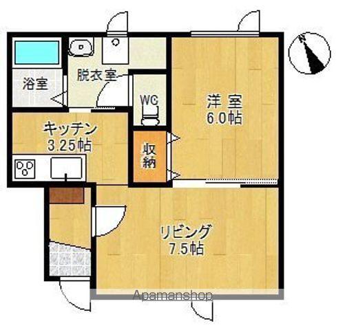 ルピナスⅡ(1LDK/1階)の間取り写真
