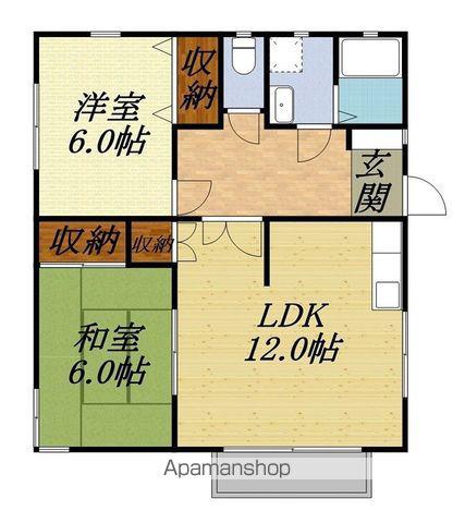 フラットサードC(2LDK/2階)の間取り写真
