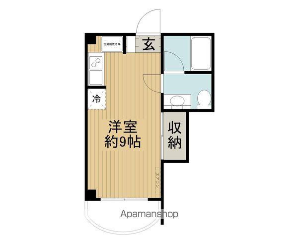 エクセローザ拝志(ワンルーム/2階)の間取り写真