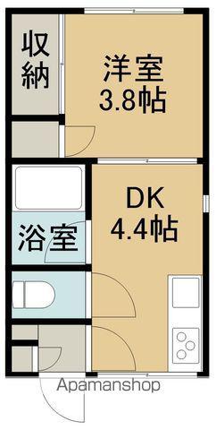 ハイツたかし(1DK/2階)の間取り写真