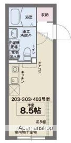 COCOFLAT新江古田(ワンルーム/2階)の間取り写真