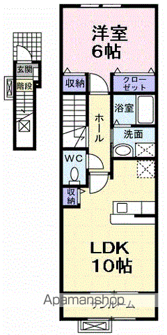 イーストカーサ壱番館(1LDK/2階)の間取り写真