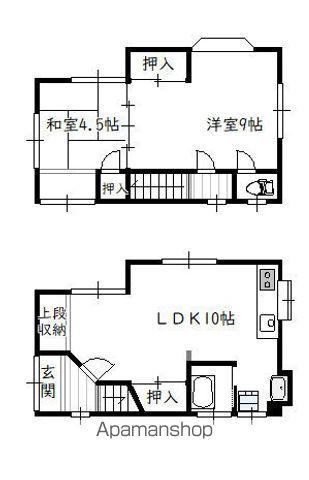 日豊本線 宮崎駅 徒歩11分 2階建 築38年(2LDK)の間取り写真