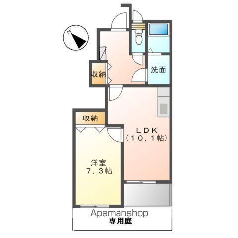 フローラル(1LDK/1階)の間取り写真
