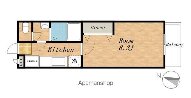 ヴィクトリーⅡ(1K/2階)の間取り写真