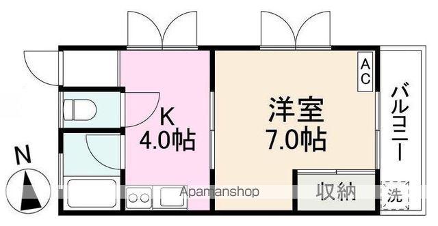 新和マンション(1K/3階)の間取り写真