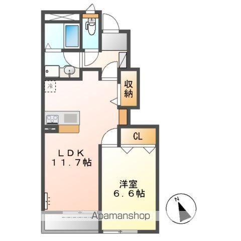 エスペランサA(1LDK/1階)の間取り写真