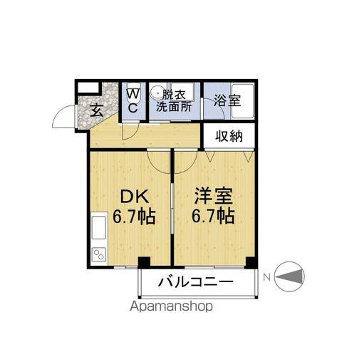 ベルベール松本(1DK/1階)の間取り写真