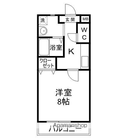 ラフィネ・ドゥー(1K/1階)の間取り写真