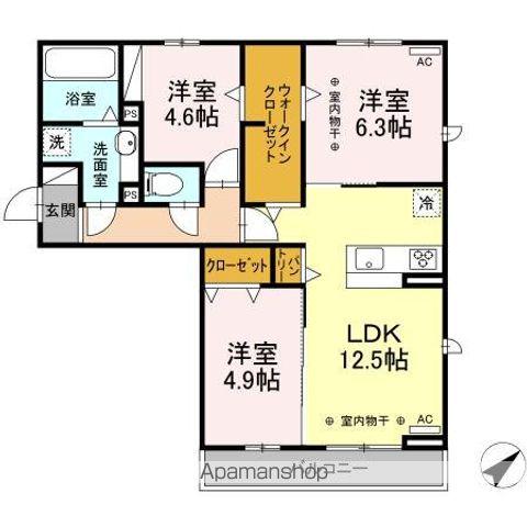 ジーニアル柏井(3LDK/3階)の間取り写真