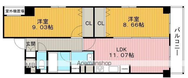 LUXE北桜塚(2LDK/3階)の間取り写真