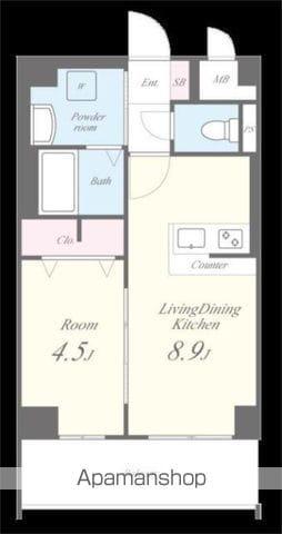 エルヴィータ箱崎(1LDK/6階)の間取り写真