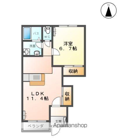 千代田・常磐緩行線 取手駅 徒歩12分 2階建 築15年(1LDK/1階)の間取り写真