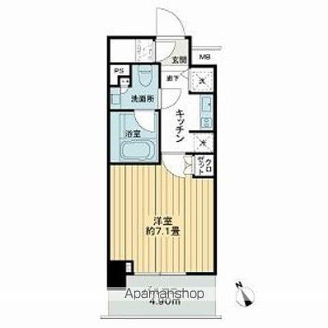 ライオンズ早稲田ミレス(1K/2階)の間取り写真