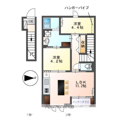 コルナス(2LDK/2階)の間取り写真